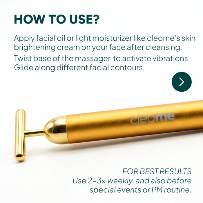 Cleome Skincare Tools-5-5. 24kt Massager_How_to_Use